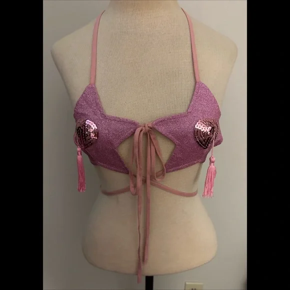Sugar Thrillz Pink Star Bralette - Picture 2 of 12
